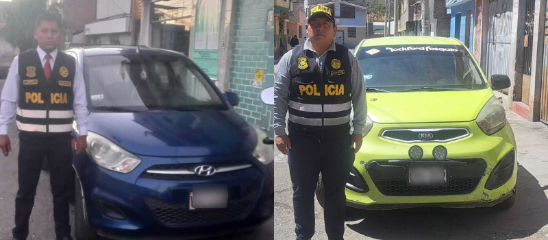 Arequipa: Policía recupera tres vehículos robados y detienen a dos personas en operativos policiales
